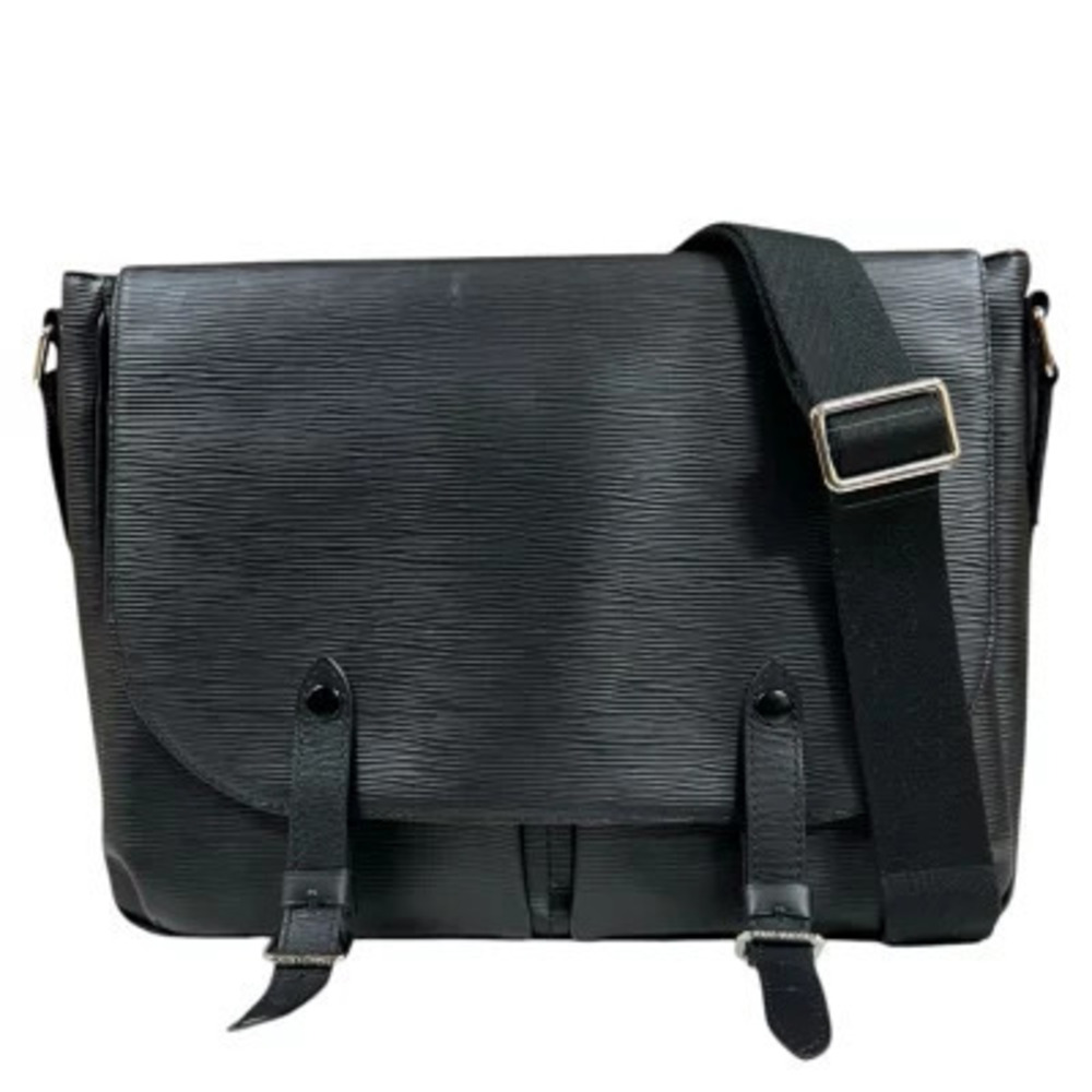 Louis Vuitton Christopher Messenger Epi Shoulder Bag Leather Black